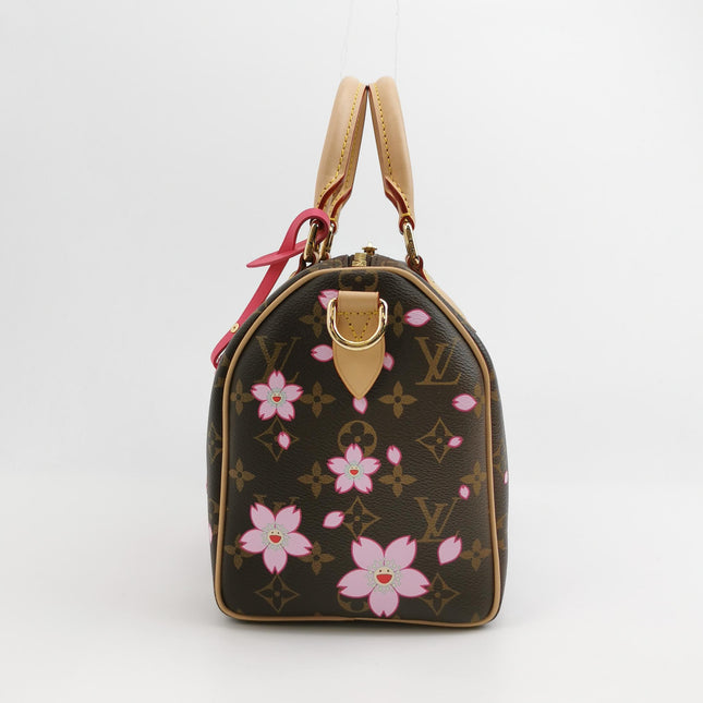 Louis Vuitton x Takashi Murakami Speedy 25 Cherry Blossoms on Monogram Crossbody Bag