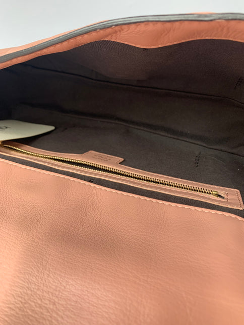 Sold FENDI Baguette Rosa Bourbon Pink Leather 3D FF Motif Crossbody bag