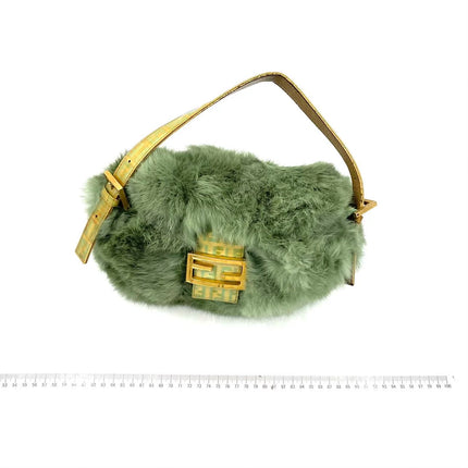 Fendi Mini Mamma Baguette Green Faux Fur
