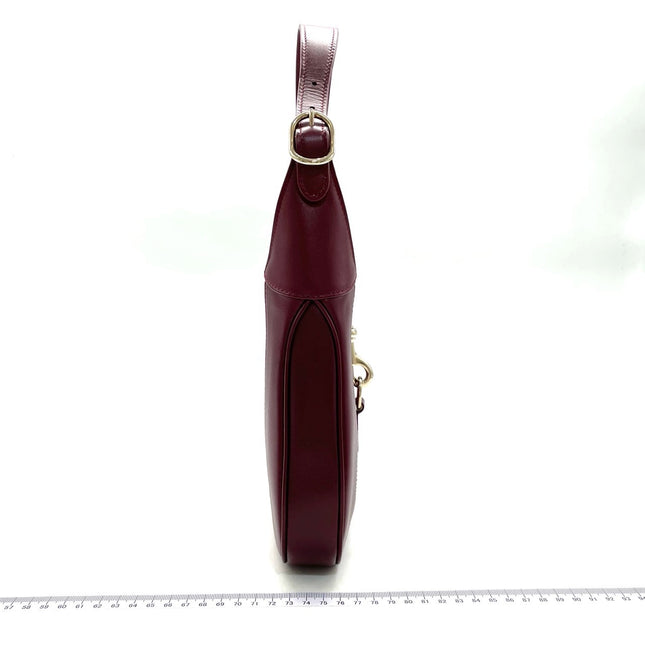 Sold Gucci Jackie 1961 Small Ancora Red Burgundy Leather Shoulder Bag Clasp S24 No Strap