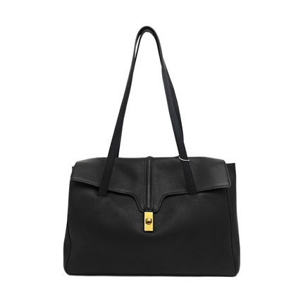 Celine Soft 16 Bag Large Black Grained Calfskin Leather-Luxbags