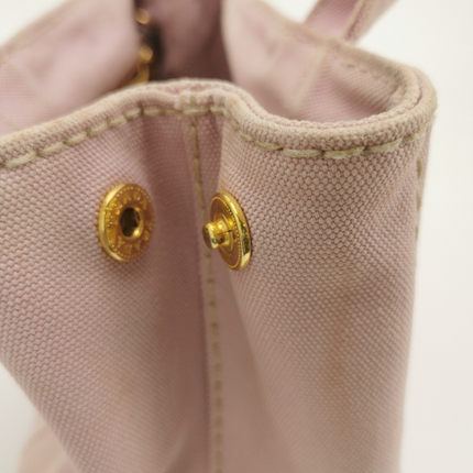 Sold Prada Canape Canvas Tote Small Pink Top Handle Bag with Strap