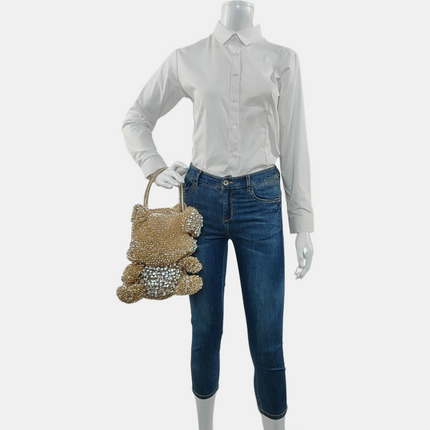 Anteprima Hello Kitty Gold Crystal 3D Wire Handbag