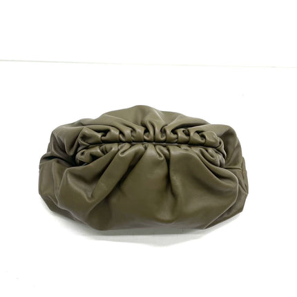Bottega Veneta Pouch Calfskin Leather Dark Green Large