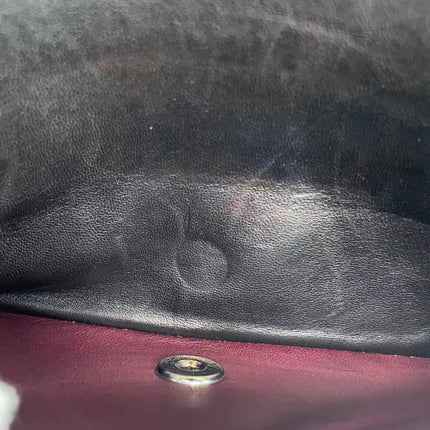 Chanel Timeless Classic Flap Medium 2009 Black Lambskin Leather Silver Hardware