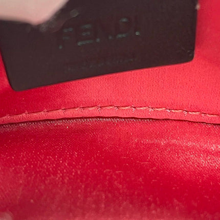 Fendi Nano Baguette Charm Red Sequins Satin Interior Chain Strap