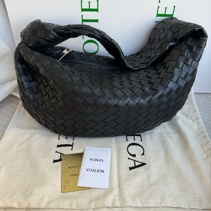 Bottega Veneta Jodie Small Black Lambskin Leather Silver Hardware
