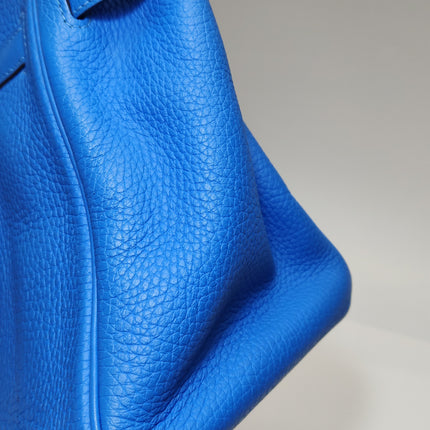 Hermes Birkin 30 Bleu Hydra T7 Togo Calfskin Leather Silver-tone Palladium Hardware 2012