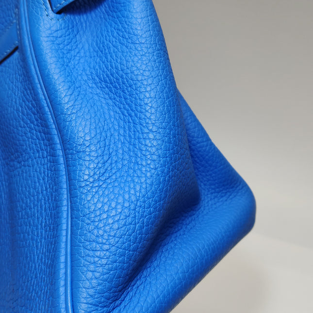 Hermes Birkin 30 Bleu Hydra T7 Togo Calfskin Leather Silver-tone Palladium Hardware 2012