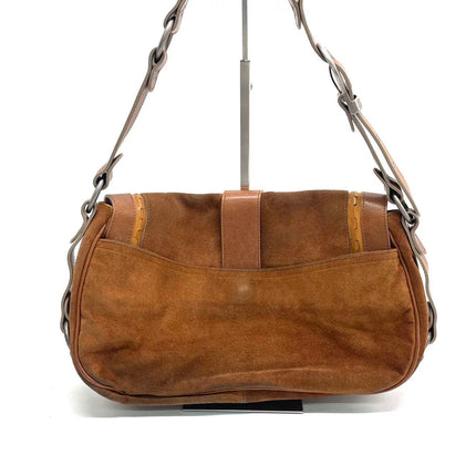 Dior Vintage Gaucho Large Brown Suede Leather Crossbody Bag