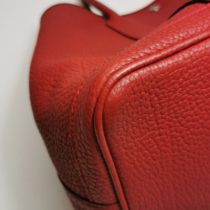 Hermes Garden Party 36 Red Calfskin Leather Handbag 2015