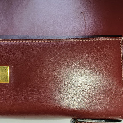 Hermes Kelly 32 Sellier Burgundy Box Leather Gold HW 1987