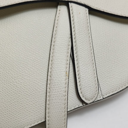 Dior Saddle bag white grain leather mini size