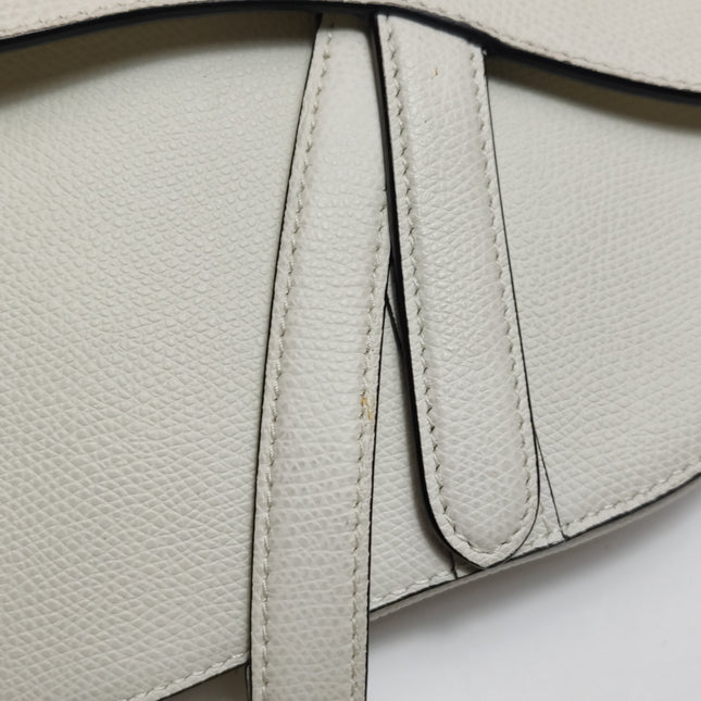 Dior Saddle bag white grain leather mini size