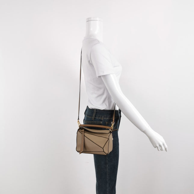 Sold Loewe Puzzle Mini Sandy Beige Calfskin Leather Crossbody Bag