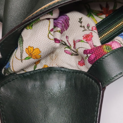 Gucci Jackie Soft Medium Green Leather Shoulder Bag With Strap