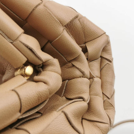 Sold Bottega Veneta Pouch Mini Intrecciato Beige Lambskin Leather Crossbody Bag