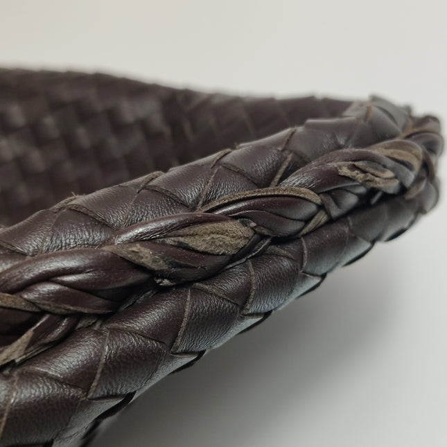 Bottega Veneta Veneta Hobo Medium Dark Chocolate Brown 40cm Intrecciato Lambskin leather