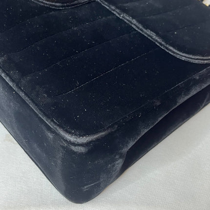 Chanel Classic Flap Maxi Black Velvet Leather Giant Gold CC Logo