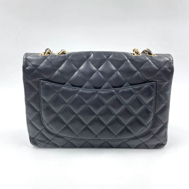 Sold Chanel Timeless/ Classic Flap Jumbo/Large Black with Gold Hardware