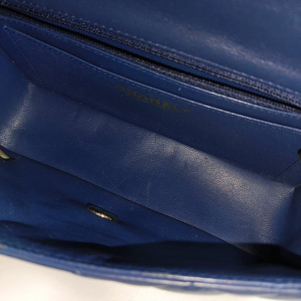 Chanel Classic Flap Rectangular Mini 2015 Navy Lambskin Gold Hardware