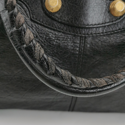 Sold Balenciaga City Bag Black with Gold-tone hardware Large Handbag