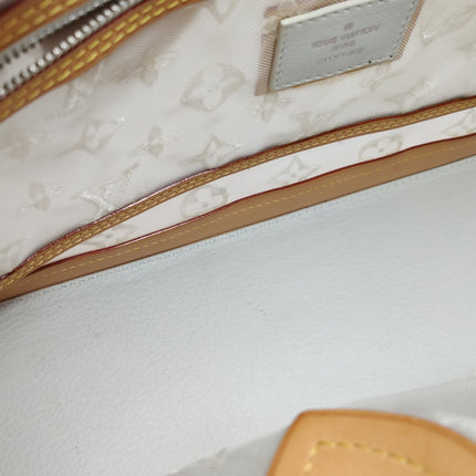 Louis Vuitton Lockit White Mesh Monogram and Leather Handbag