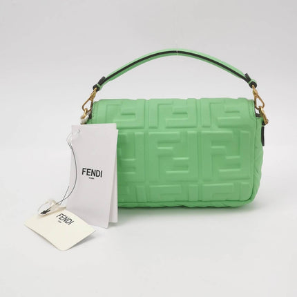Sold Fendi Baguette Mini Green Nappa Leather Crossbody Bag