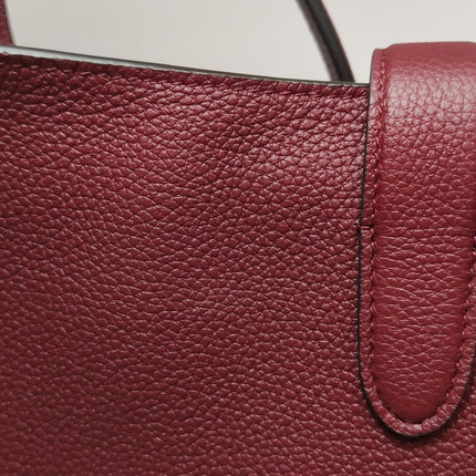 Gucci Jackie 1961 Burgundy Large Pebbled Leather Shoulder Bag with Strap