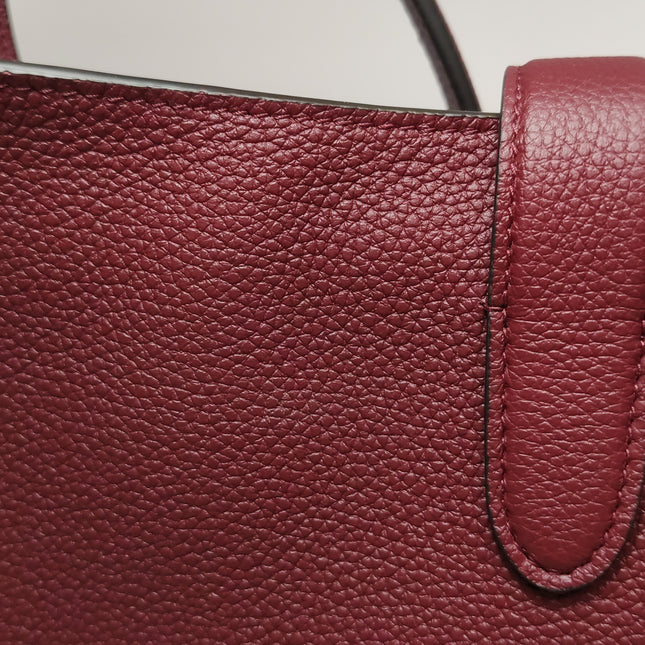 Gucci Jackie 1961 Burgundy Large Pebbled Leather Shoulder Bag with Strap