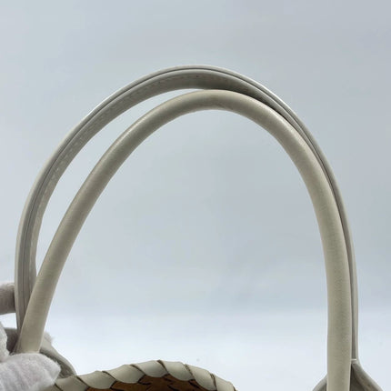 Sold Bottega Veneta Cabat Tote Small/Medium Intreccio Cream White Leather and Suede Lining 32cm