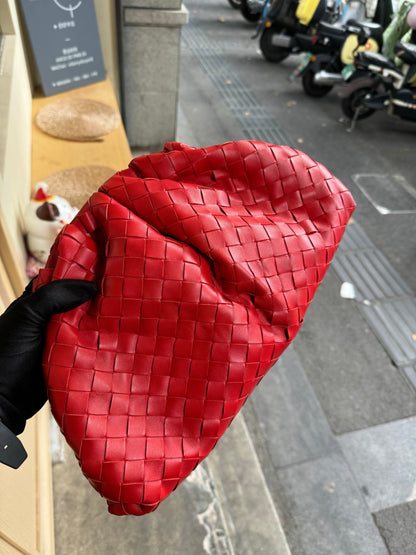 Sold Bottega Veneta Pouch Large Intrecciato Leather Clutch Red