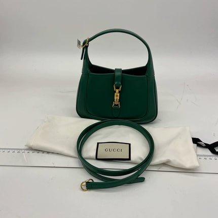 Sold Gucci Jackie 1961 Mini Handbag in Green Leather with Adjustable Strap