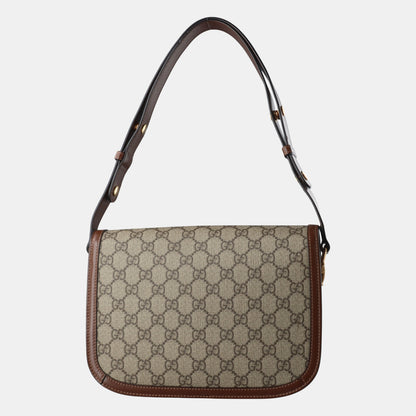 Gucci 1955 Horsebit Bag Tan Brown Small Leather Canvas Monogram