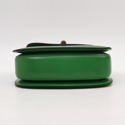 Gucci Bamboo 1947 Top Handle Bag Small Green Box Leather Canvas Strap