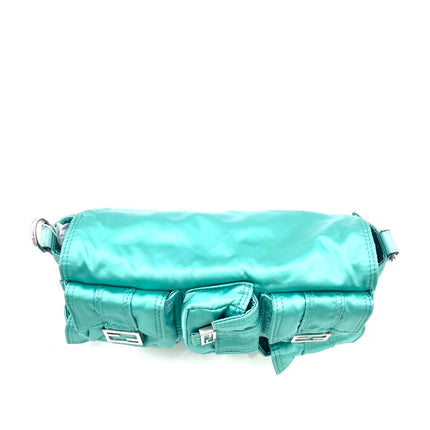 Fendi Baguette Cargo Multipocket Tiffany Blue Nylon 3-way Bag