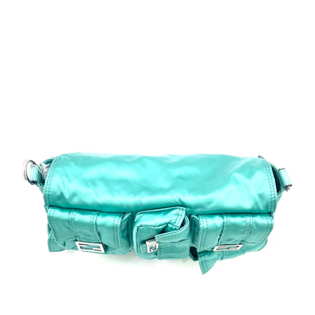 Fendi Baguette Cargo Multipocket Tiffany Blue Nylon 3-way Bag