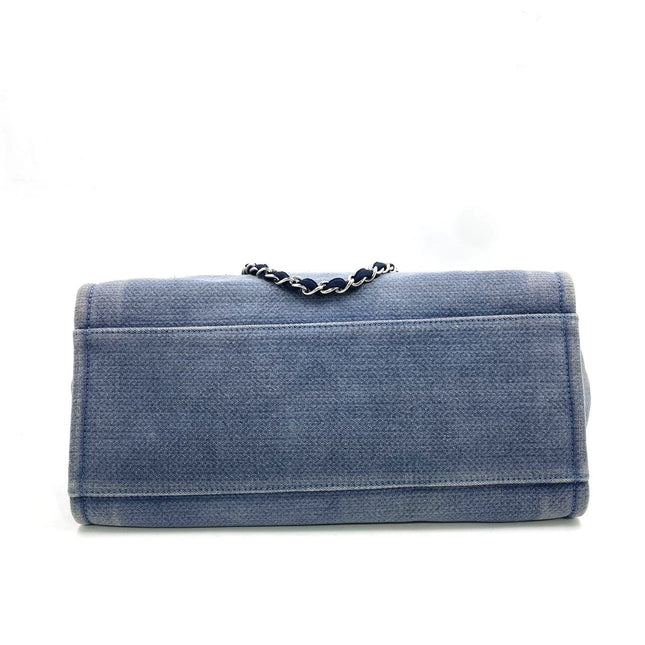 Chanel Deauville Tote Medium Navy Denim Top Handle