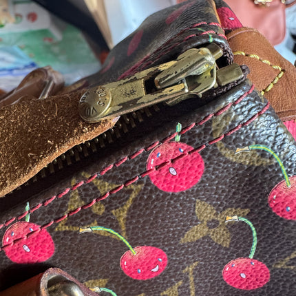 Sac bandoulière Louis Vuitton x Takashi Murakami Speedy 25 Cerises en Monogram
