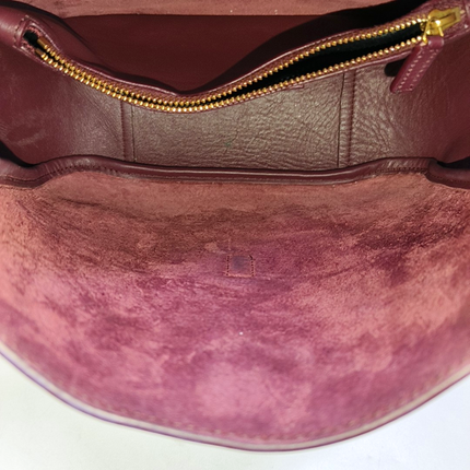 Yves Saint Laurent YSL Le 5 A 7 Hobo Small Burgundy Calfskin Shoulder Bag