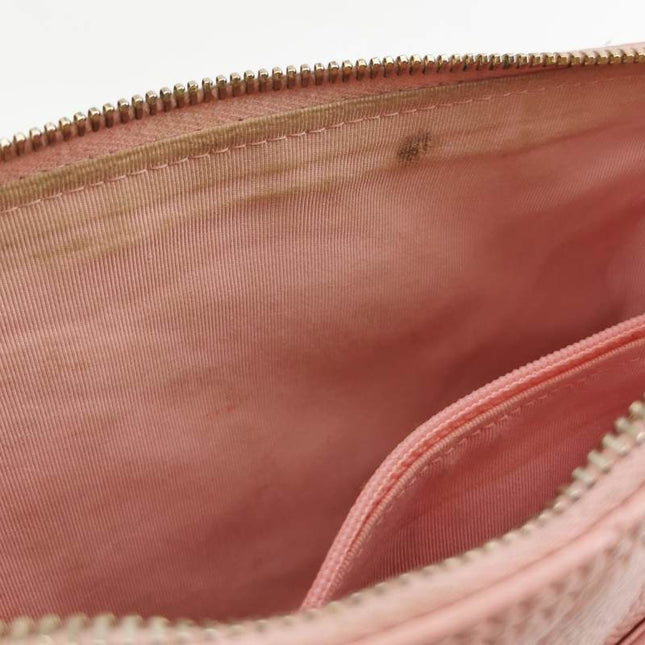 Chanel Clutch Shoulder Bag Pink Caviar Leather Gold Hardware