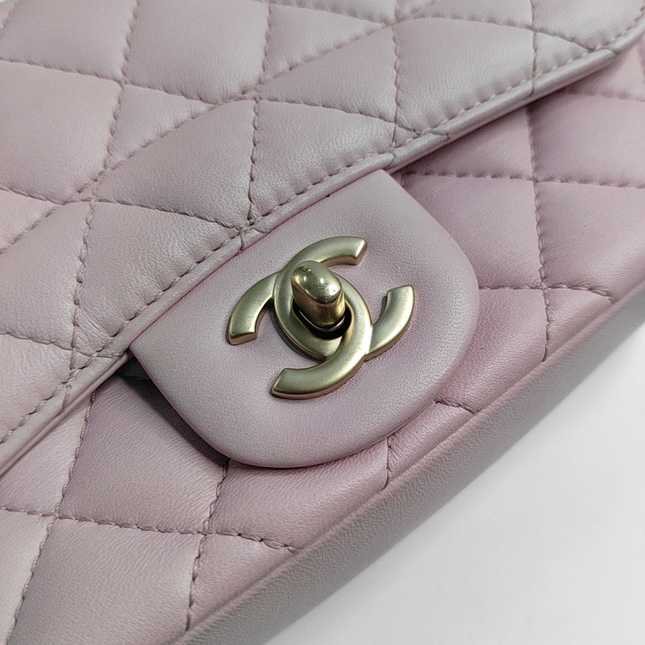 Chanel Diana Flap Small Pink Lambskin Leather Double Chain Gold Hardware 2015-2016