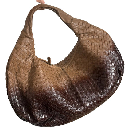 Bottega Veneta Belly Hobo Intreccio Leather Two-tone Brown Large 50cm-Luxbags