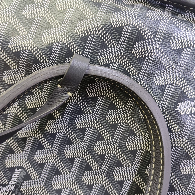 Goyard Anjou Mini Tote Grey French Bulldog Reversible Leather