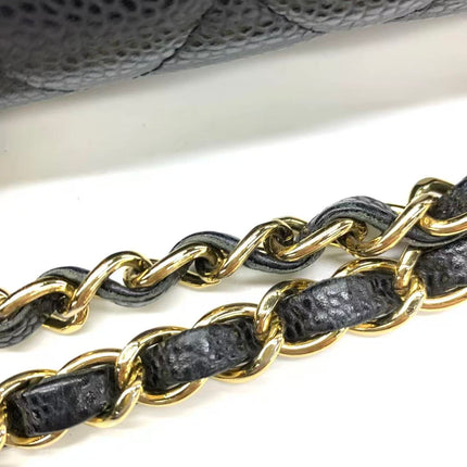 Chanel Classic Flap Medium 2014 Black Caviar Leather Gold Hardware