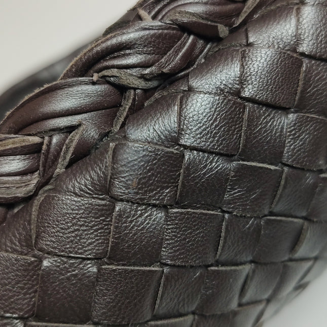 Bottega Veneta Veneta Hobo Medium Dark Chocolate Brown 40cm Intrecciato Lambskin leather