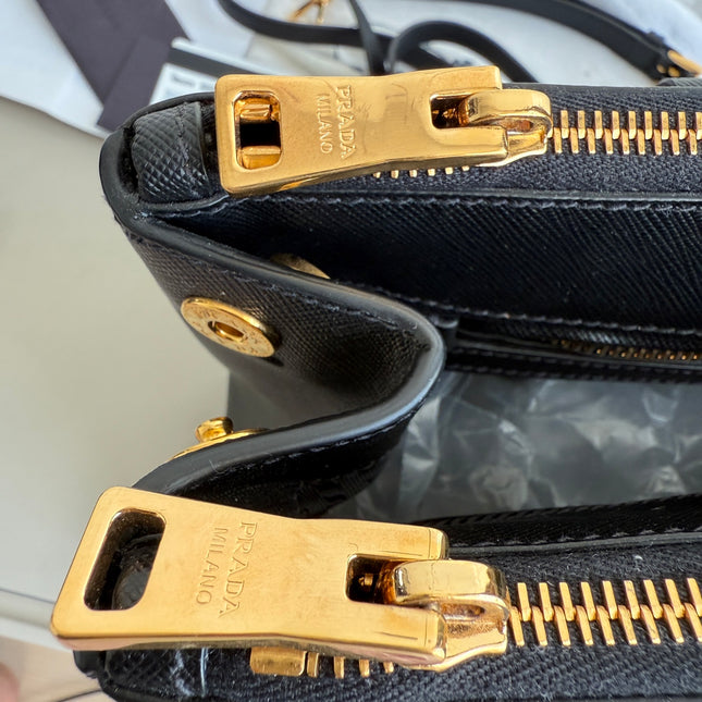 Prada Galleria Saffiano Leather Large Black with Strap