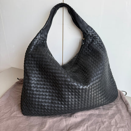 Bottega Veneta Veneta Hobo Maxi Black Leather 52cm