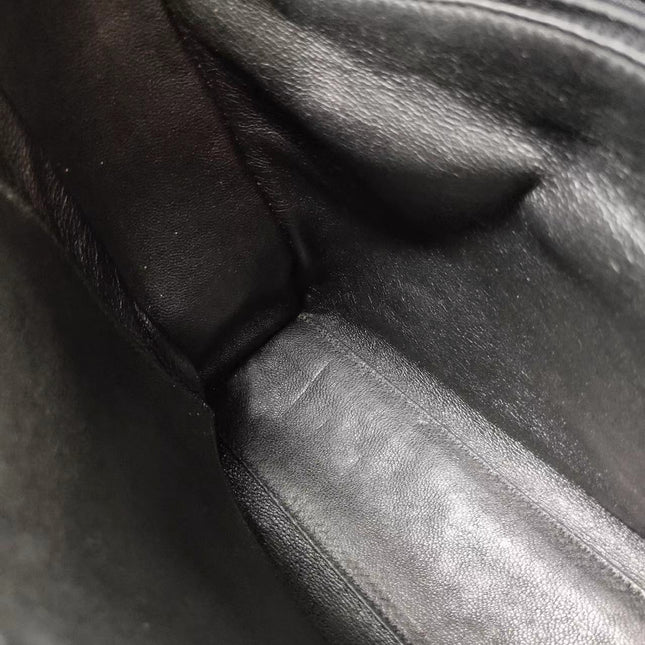 Chanel Single Flap Black Caviar Leather Vintage 24k Gold