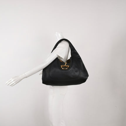 Gucci Softbit Maxi Shoulder Bag Black Calfskin Leather